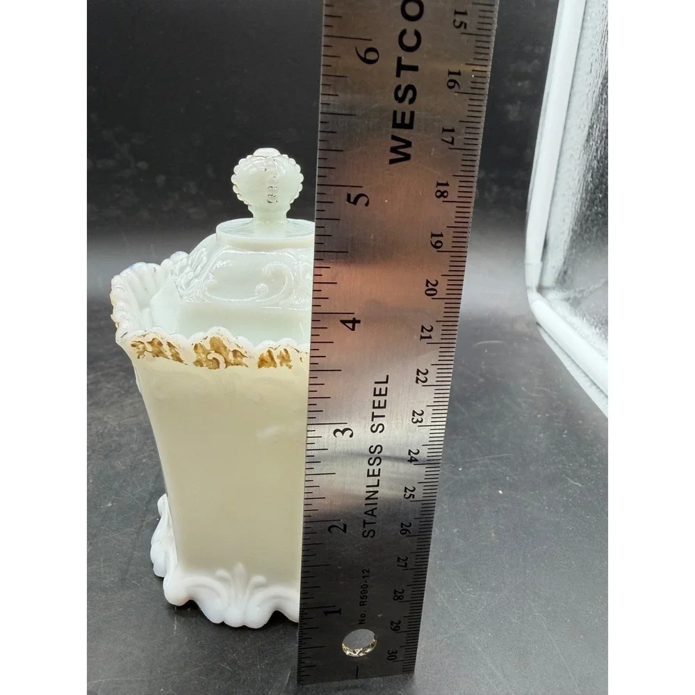Vintage Westmoreland Milk Glass Princess Feather Sugar Bowl & Tea Canister Set